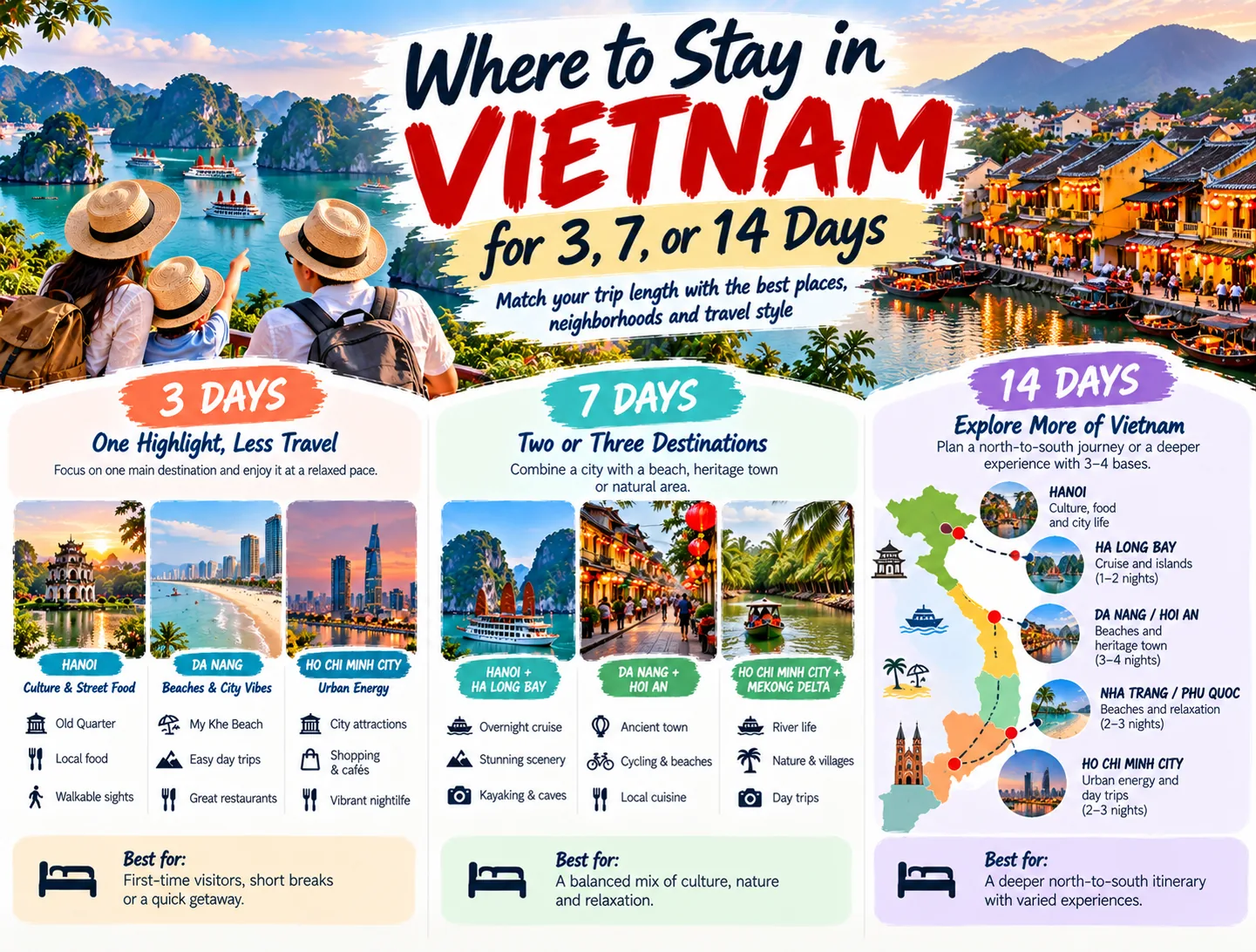 Where to Stay in Vietnam for 3, 7, or 14 Days
