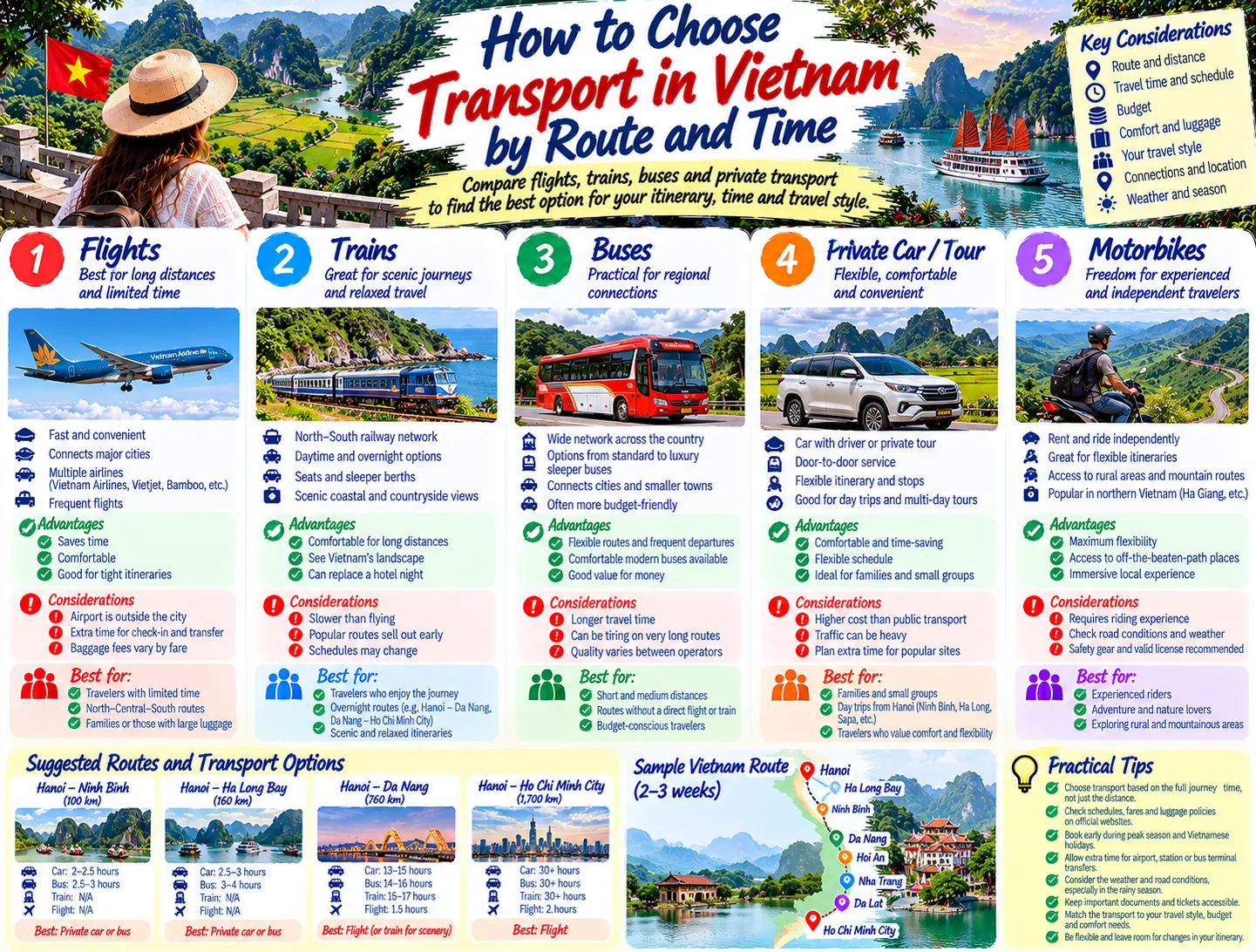 How to Choose Transport in Vietnam by Route and Time