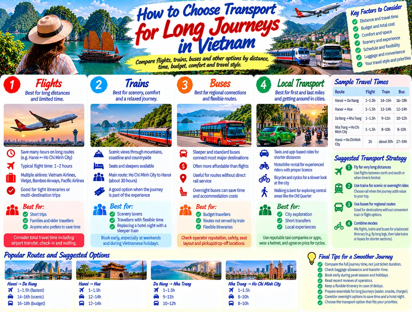 How to Choose Transport for Long Journeys in Vietnam